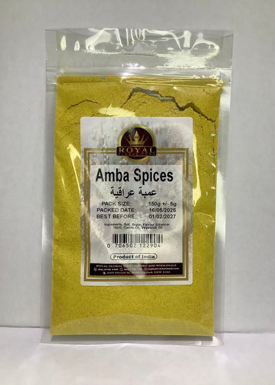 Packaged spices with a label on a white background
