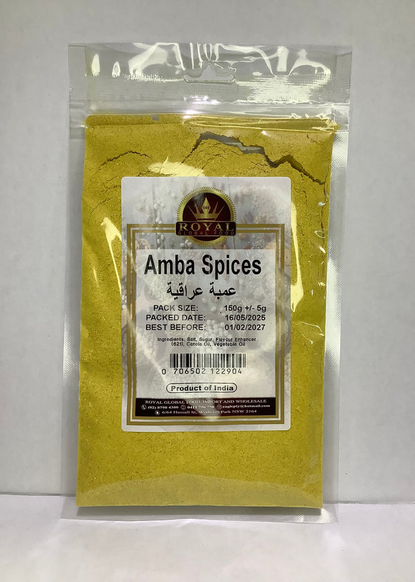 Packaged spices with a label on a white background