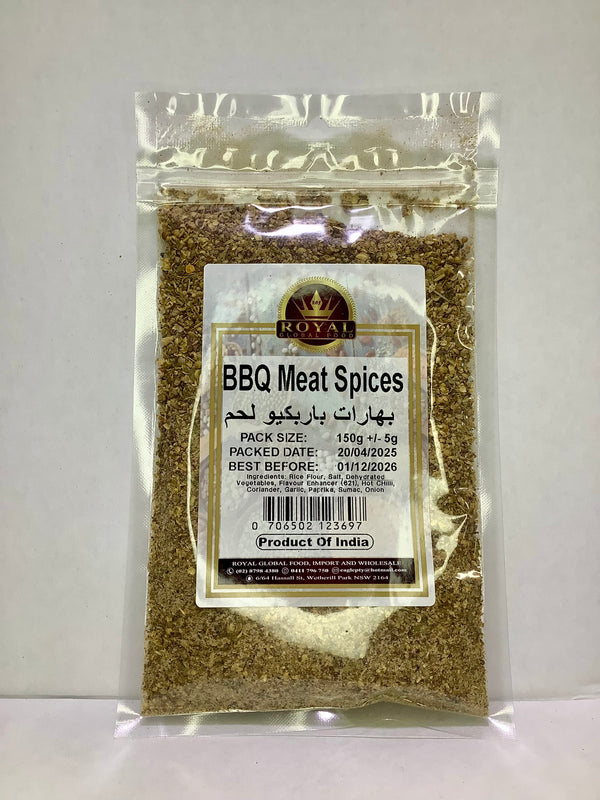 Pack of BBQ Meat Spices with a clear packaging on a white background